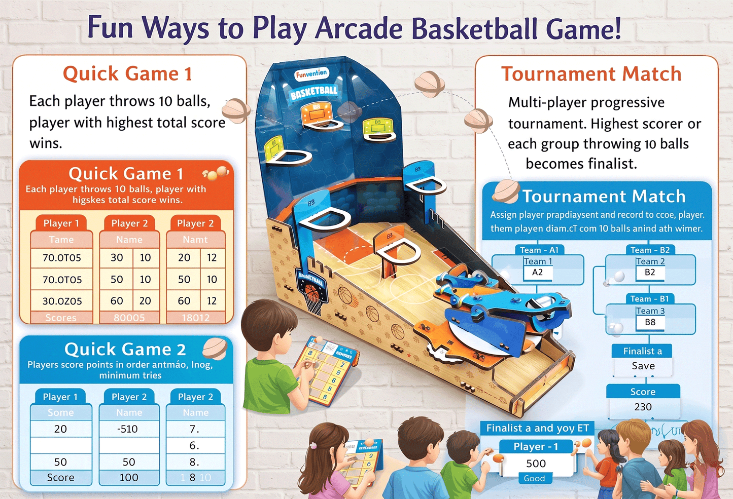 Funvention Basketball Mania DIY Game Kit | Build & Play STEAM Toy