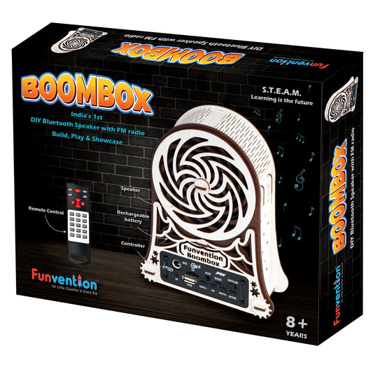 Boombox Portable DIY Bluetooth Speaker with FM Radio Kit for Kids (8+ Years) | STEAM Learning Utility Kit