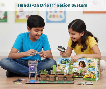 Drip Irrigation Kit for Kids | STEAM Learning School Project | Grow Real Plants with Drip System | Science Experiment Kit with Seeds & Soil | Age 5+