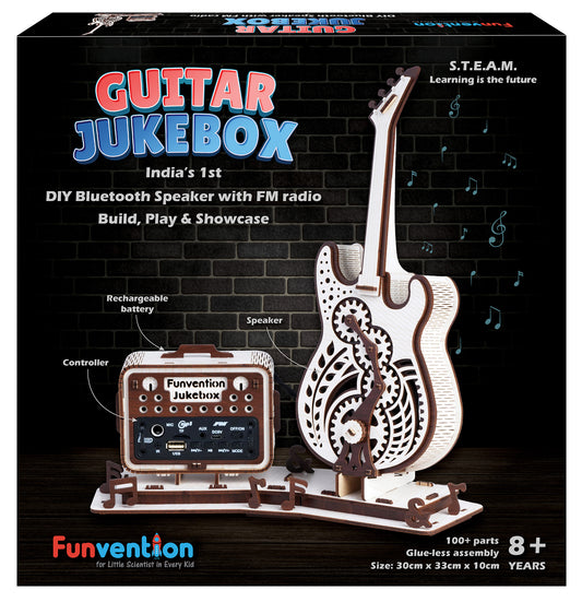 Guitar Jukebox DIY Bluetooth Speaker with FM Radio Kit for Kids (8+ Years) | STEAM Learning Utility Kit
