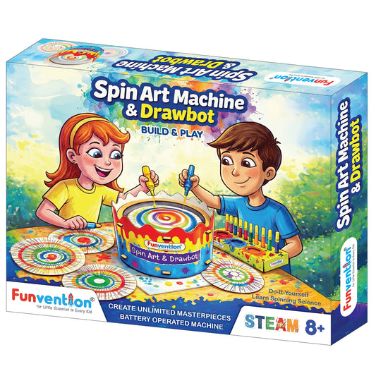 Funvention Spin Art Machine & Drawbot | STEAM DIY Toy for Kids |Ages 8+