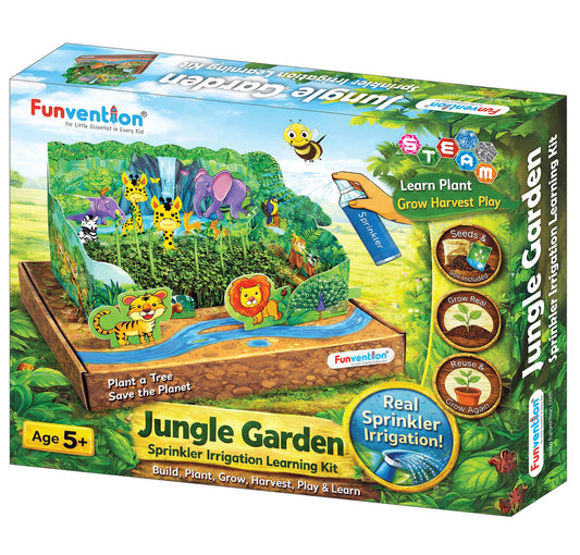 Funvention Jungle Garden DIY Sprinkler Irrigation Kit for Kids (5+ Years) | STEAM Learning Kit
