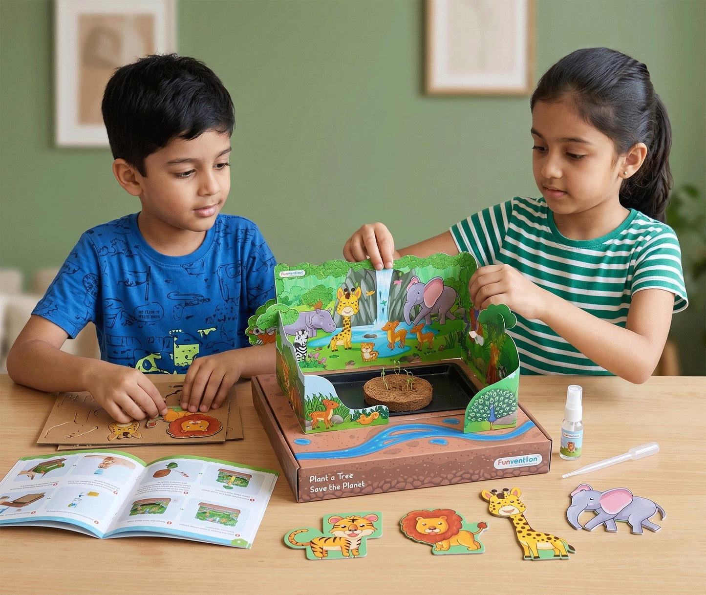 Funvention Jungle Garden DIY Sprinkler Irrigation Kit for Kids (5+ Years) | STEAM Learning Kit