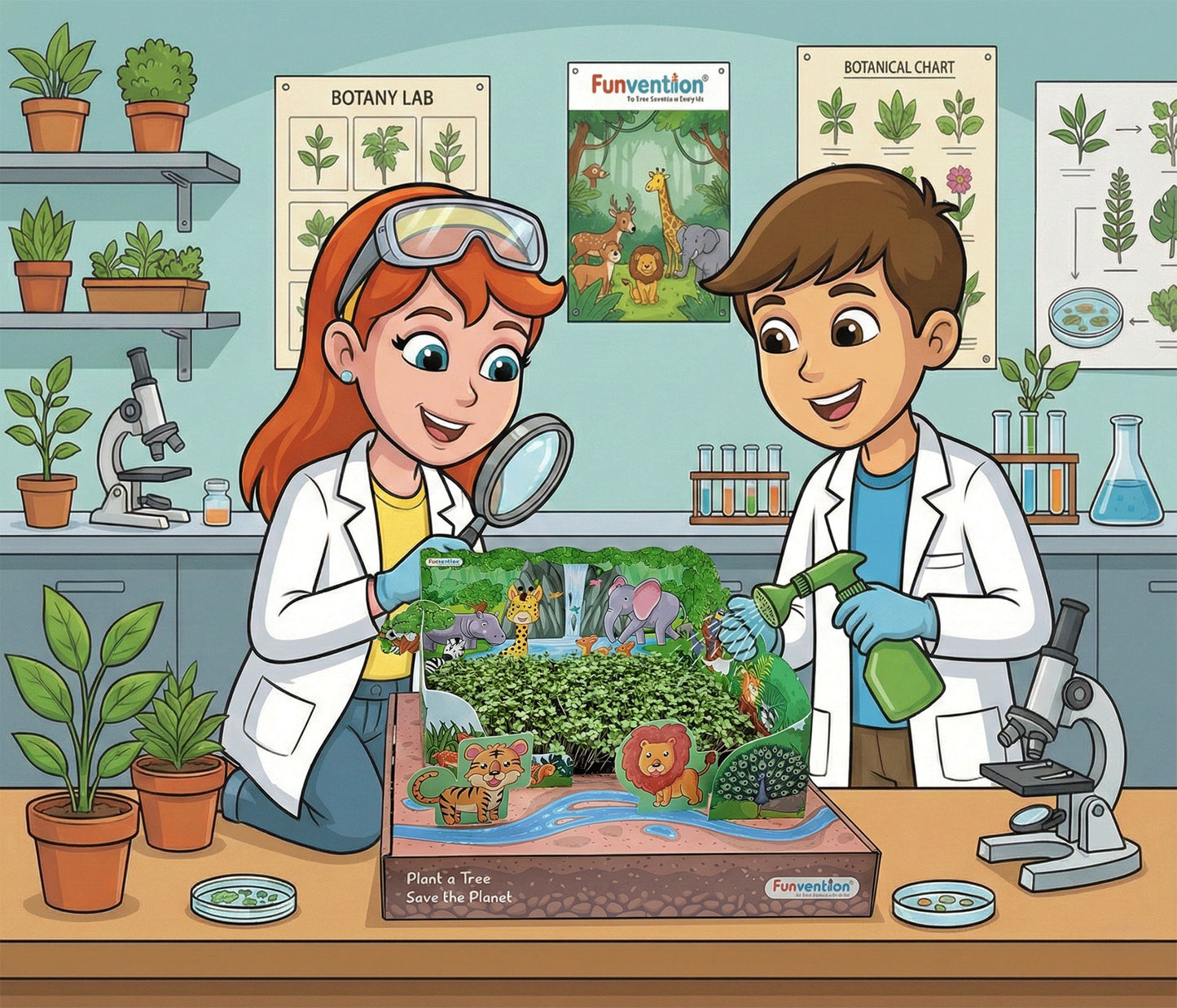 Funvention Jungle Garden DIY Sprinkler Irrigation Kit for Kids (5+ Years) | STEAM Learning Kit