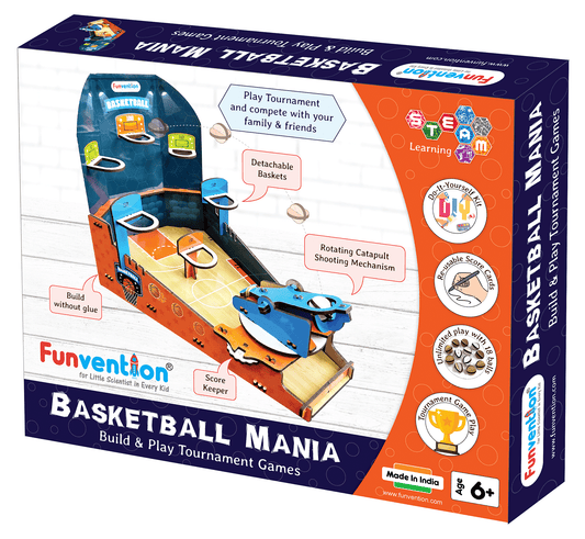 Funvention Basketball Mania DIY Game Kit | Build & Play STEAM Toy