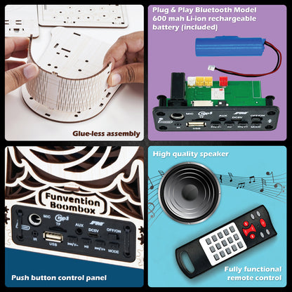 Boombox Portable DIY Bluetooth Speaker with FM Radio Kit for Kids (8+ Years) | STEAM Learning Utility Kit