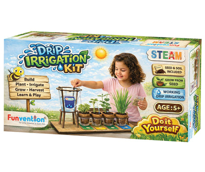 Drip Irrigation Kit for Kids | STEAM Learning School Project | Grow Real Plants with Drip System | Science Experiment Kit with Seeds & Soil | Age 5+