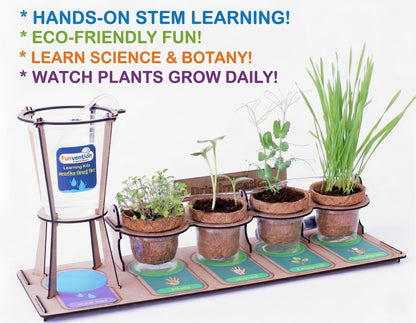 Drip Irrigation Kit for Kids | STEAM Learning School Project | Grow Real Plants with Drip System | Science Experiment Kit with Seeds & Soil | Age 5+
