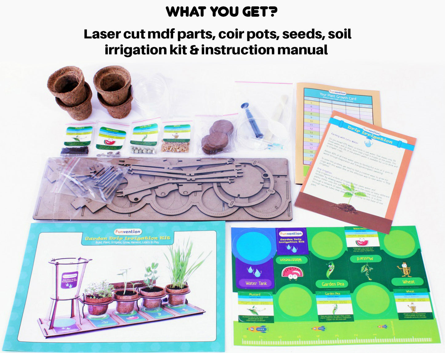 Drip Irrigation Kit for Kids | STEAM Learning School Project | Grow Real Plants with Drip System | Science Experiment Kit with Seeds & Soil | Age 5+