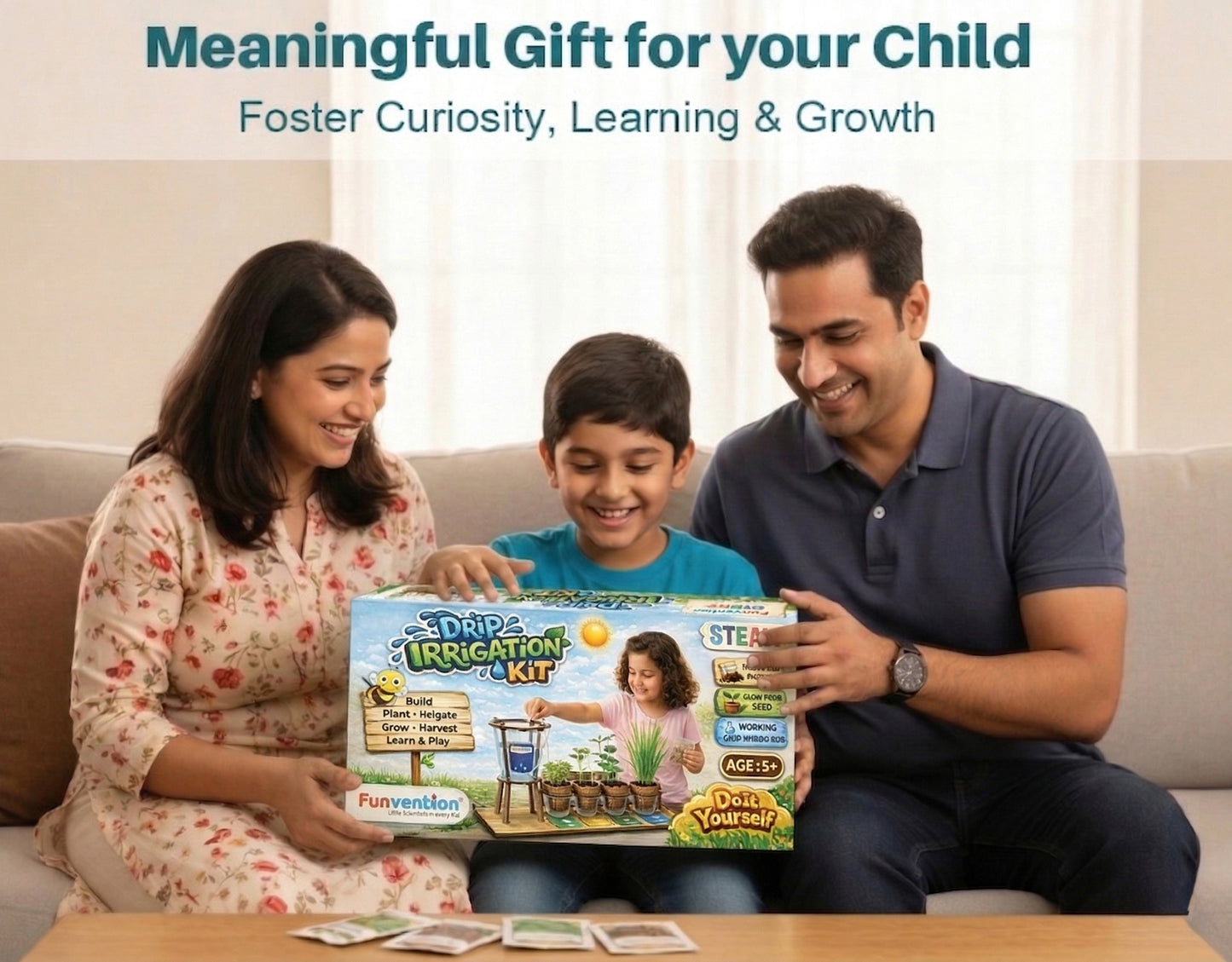Drip Irrigation Kit for Kids | STEAM Learning School Project | Grow Real Plants with Drip System | Science Experiment Kit with Seeds & Soil | Age 5+