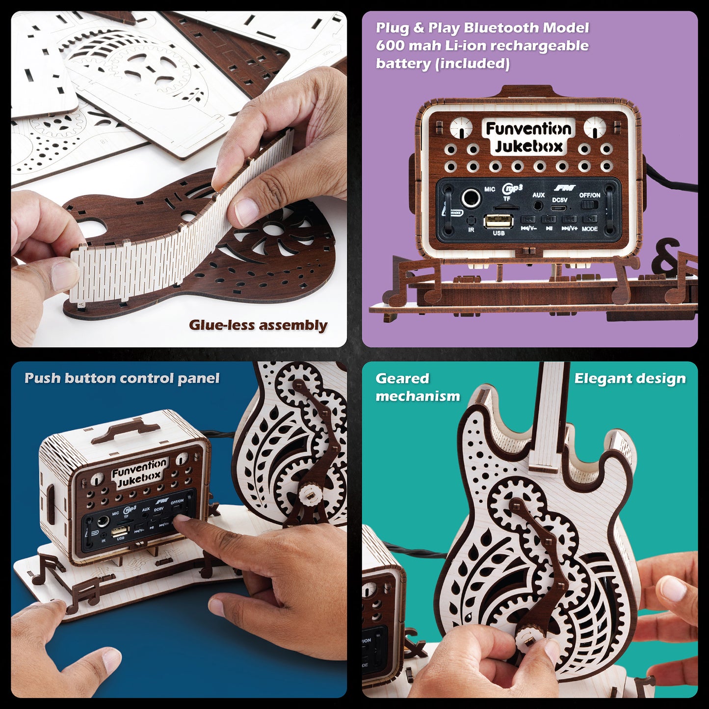 Guitar Jukebox DIY Bluetooth Speaker with FM Radio Kit for Kids (8+ Years) | STEAM Learning Utility Kit