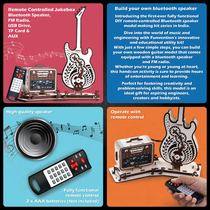 Guitar Jukebox DIY Bluetooth Speaker with FM Radio Kit for Kids (8+ Years) | STEAM Learning Utility Kit