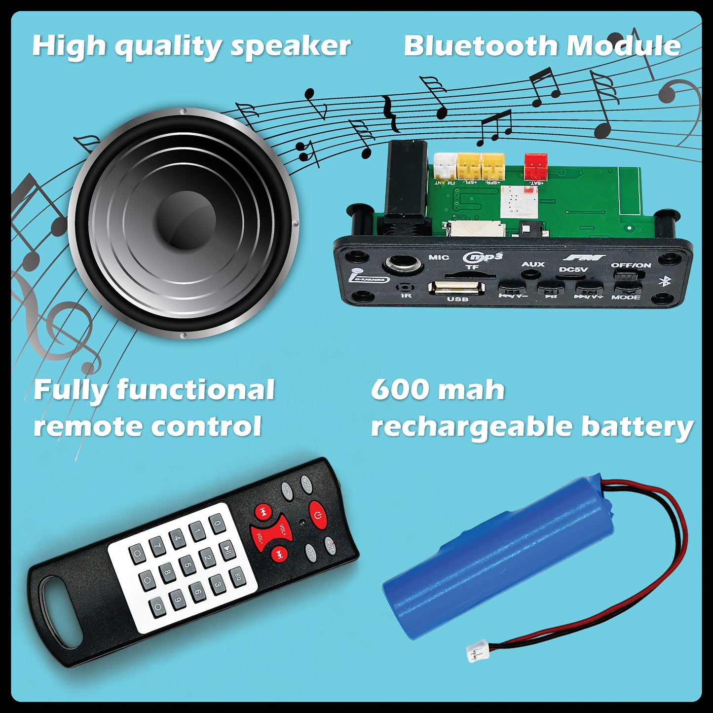Guitar Jukebox DIY Bluetooth Speaker with FM Radio Kit for Kids (8+ Years) | STEAM Learning Utility Kit