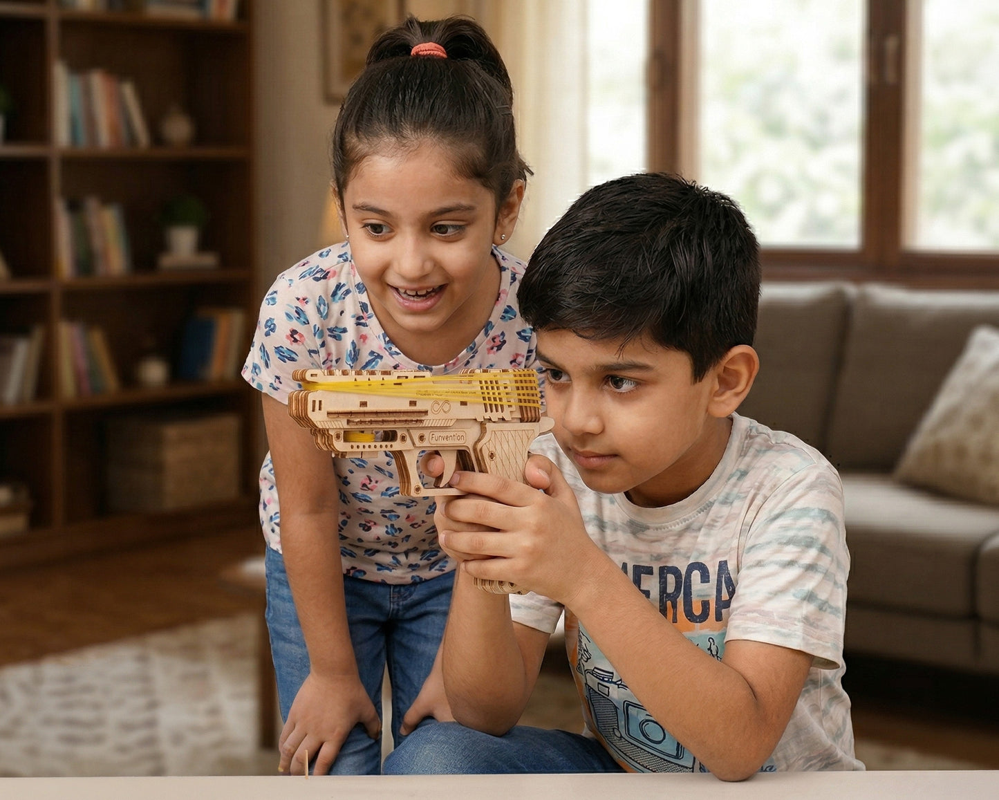 Funvention DIY Handgun Mechanical Model Kit for Kids (8+ Years)