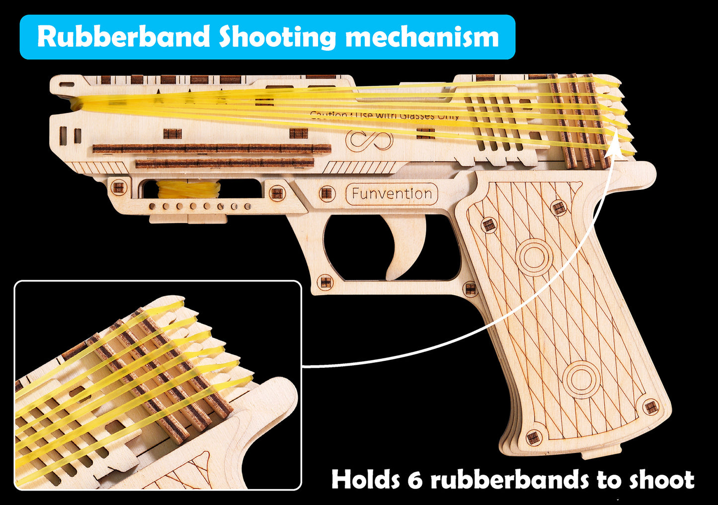 Funvention DIY Handgun Mechanical Model Kit for Kids (8+ Years)