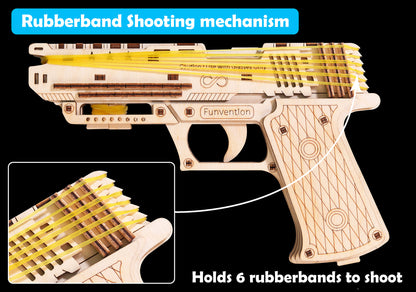 Funvention DIY Handgun Mechanical Model Kit for Kids (8+ Years)