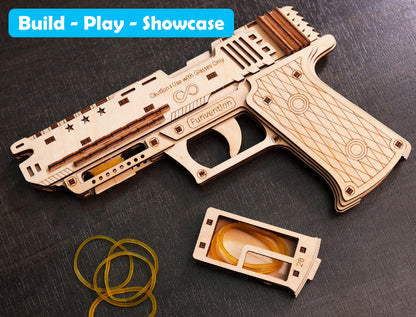 Funvention DIY Handgun Mechanical Model Kit for Kids (8+ Years)