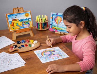 Funvention Junior Art Gallery DIY Art & Craft Kit for Kids (4+ Years) | Build, Paint & Display