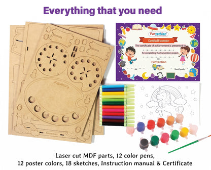 Funvention Junior Art Gallery DIY Art & Craft Kit for Kids (4+ Years) | Build, Paint & Display