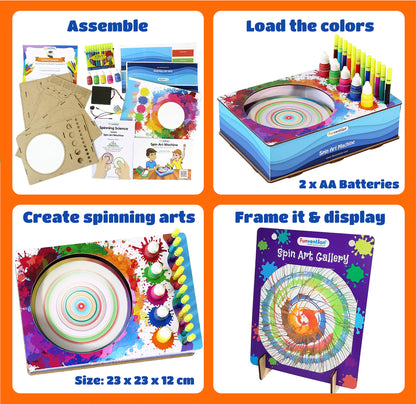 Funvention Spin Art Machine | STEAM DIY Toy for Kids |Ages 8+