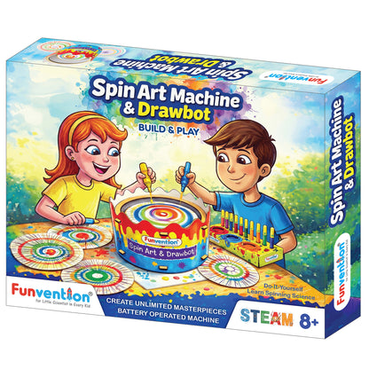 Funvention Spin Art Machine & Drawbot | STEAM DIY Toy for Kids |Ages 8+