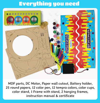 Funvention Spin Art Machine & Drawbot | STEAM DIY Toy for Kids |Ages 8+