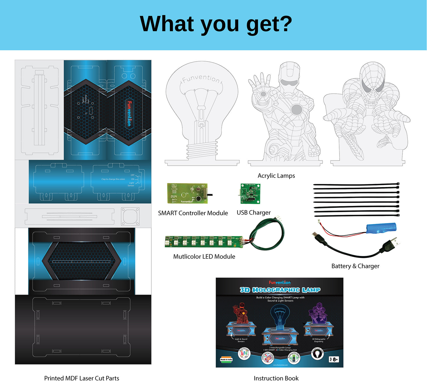 3D Holographic Superhero Smart Lamp DIY STEM Activity Kit for  Kids | Ages 8+