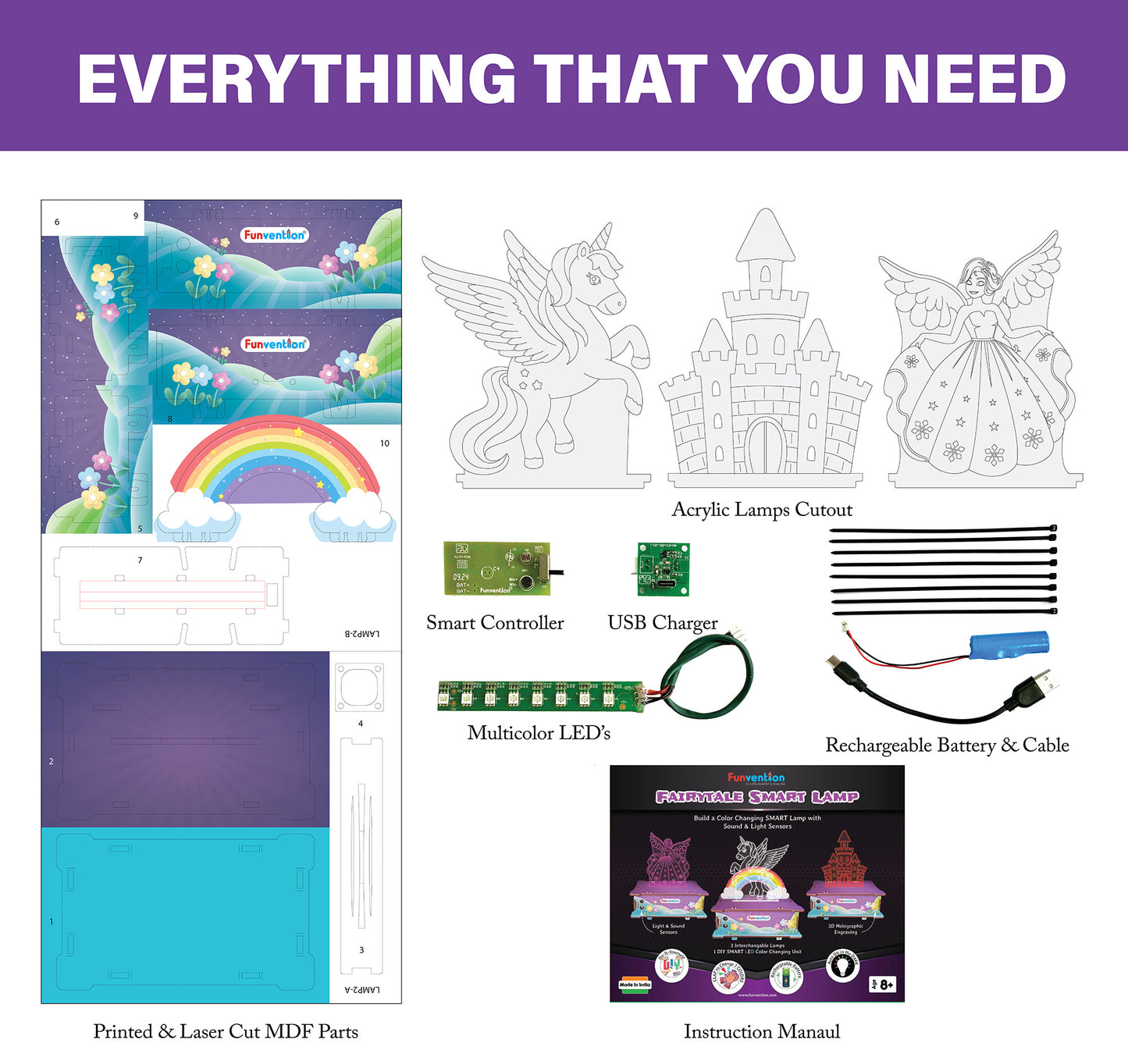 Fairytale & Unicorn Smart Lamp DIY STEM Activity Kit for Girls |Ages 8+