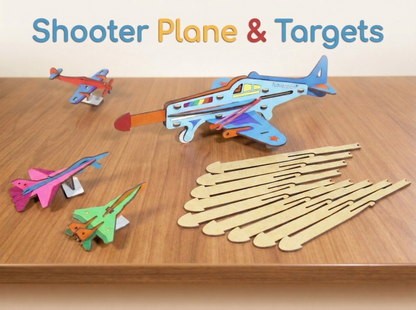 Funvention DIY Shooter Plane Toy for Kids 6+ Years | Build, Color & Play STEM Toy Kit