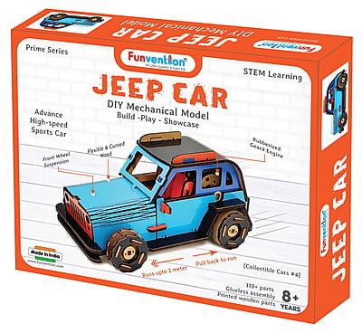 Jeep Car (Blue) DIY Mechanical Model