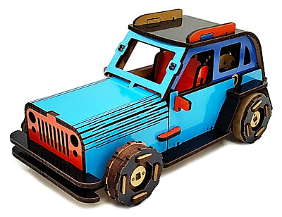 Jeep Car (Blue) DIY Mechanical Model