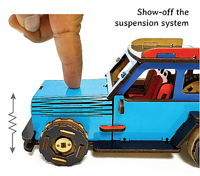 Jeep Car (Blue) DIY Mechanical Model