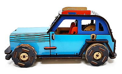 Jeep Car (Blue) DIY Mechanical Model