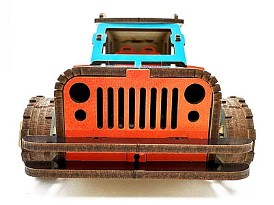 Jeep Car (Blue) DIY Mechanical Model