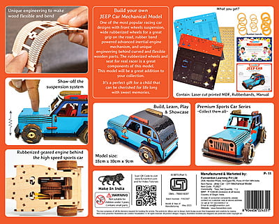 Jeep Car (Blue) DIY Mechanical Model