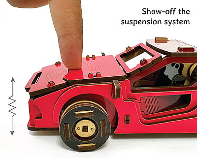 Sports Car (Red) DIY Mechanical Model