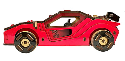 Sports Car (Red) DIY Mechanical Model