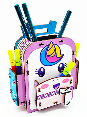 Unicorn School Bag Pen Stand