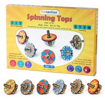 Spinning Top Kits - Set of 6 DIY Fidget Spinner Top