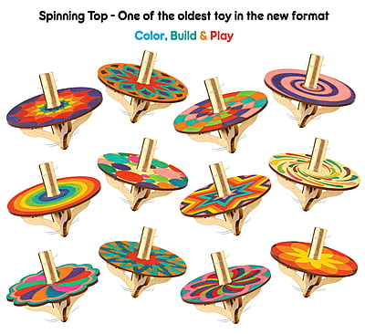 Spinning Tops (Mandala Art) - Pack of 6