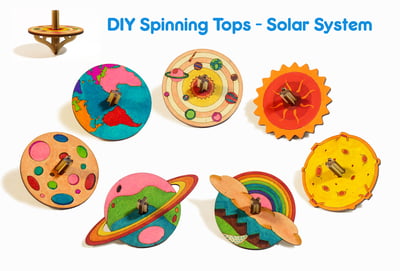Spinning Tops - Solar System (Set of 7)