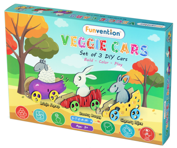 Veggie Cars - Learn with Fun DIY Puzzle Toy